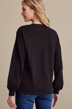 long sleeve|pullovers-Soft Surroundings Deandra Top Black
