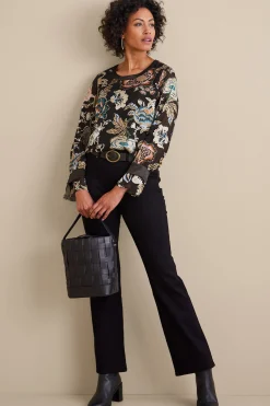 Feminine Flourish|long sleeve-Soft Surroundings Deanna Blouse Multi Floral