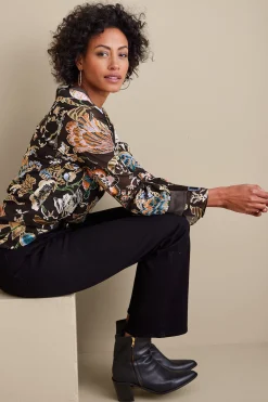 Feminine Flourish|long sleeve-Soft Surroundings Deanna Blouse Multi Floral
