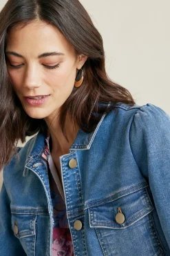 Into The Blues|Vacation Shop-Soft Surroundings Diana Shapely Denim Jacket Light Rain Wash