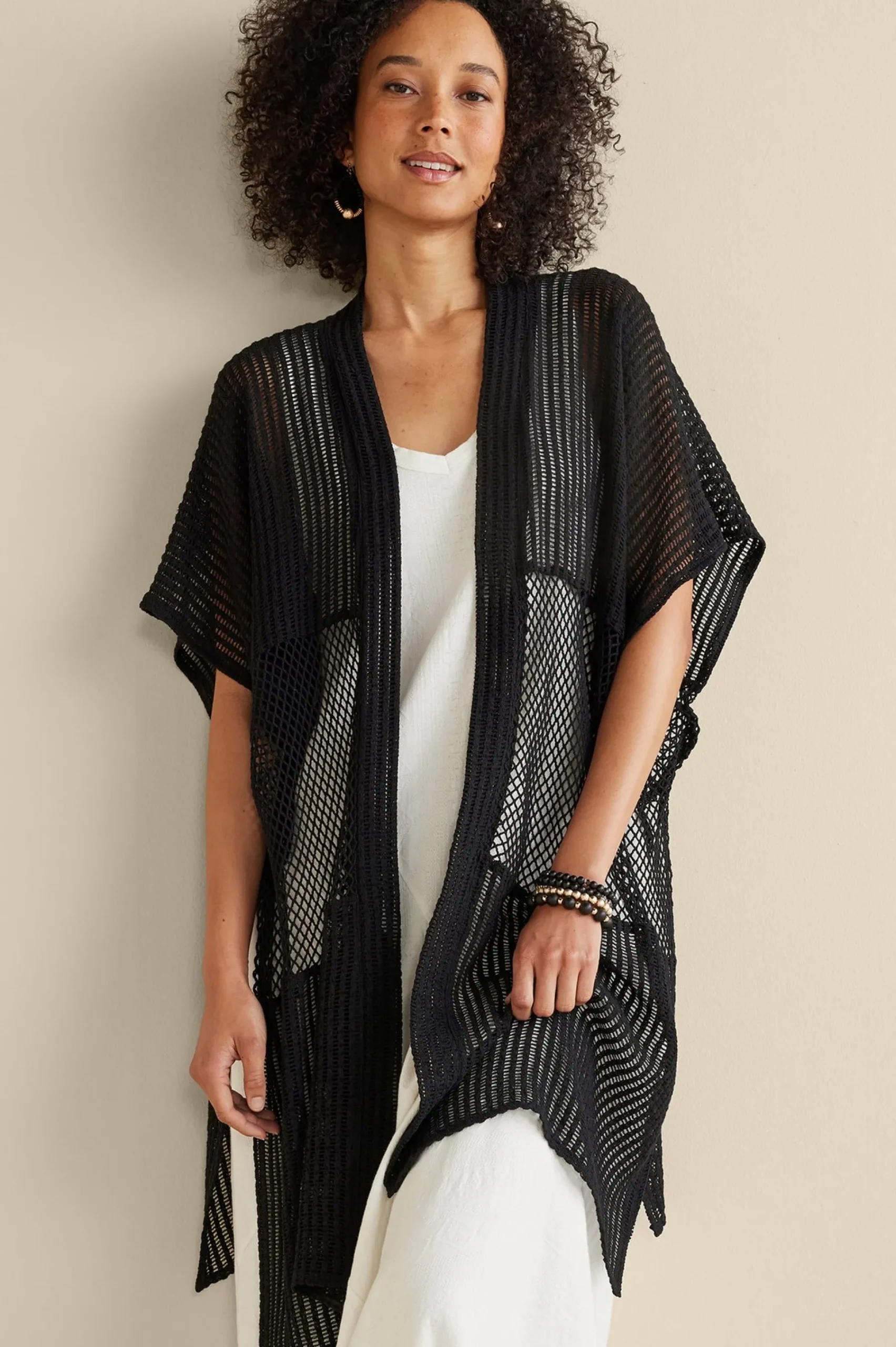 Scarves & Wraps|cover ups-Soft Surroundings Dominica Beach Cover-Up Black