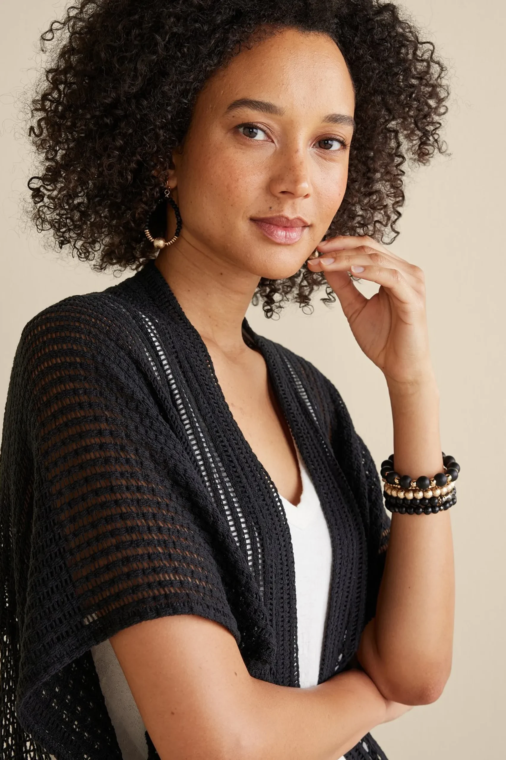 Scarves & Wraps|cover ups-Soft Surroundings Dominica Beach Cover-Up Black