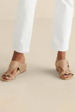 sandals|wedges-Soft Surroundings Donald Pliner Ofelia Wedge Slide Magenta