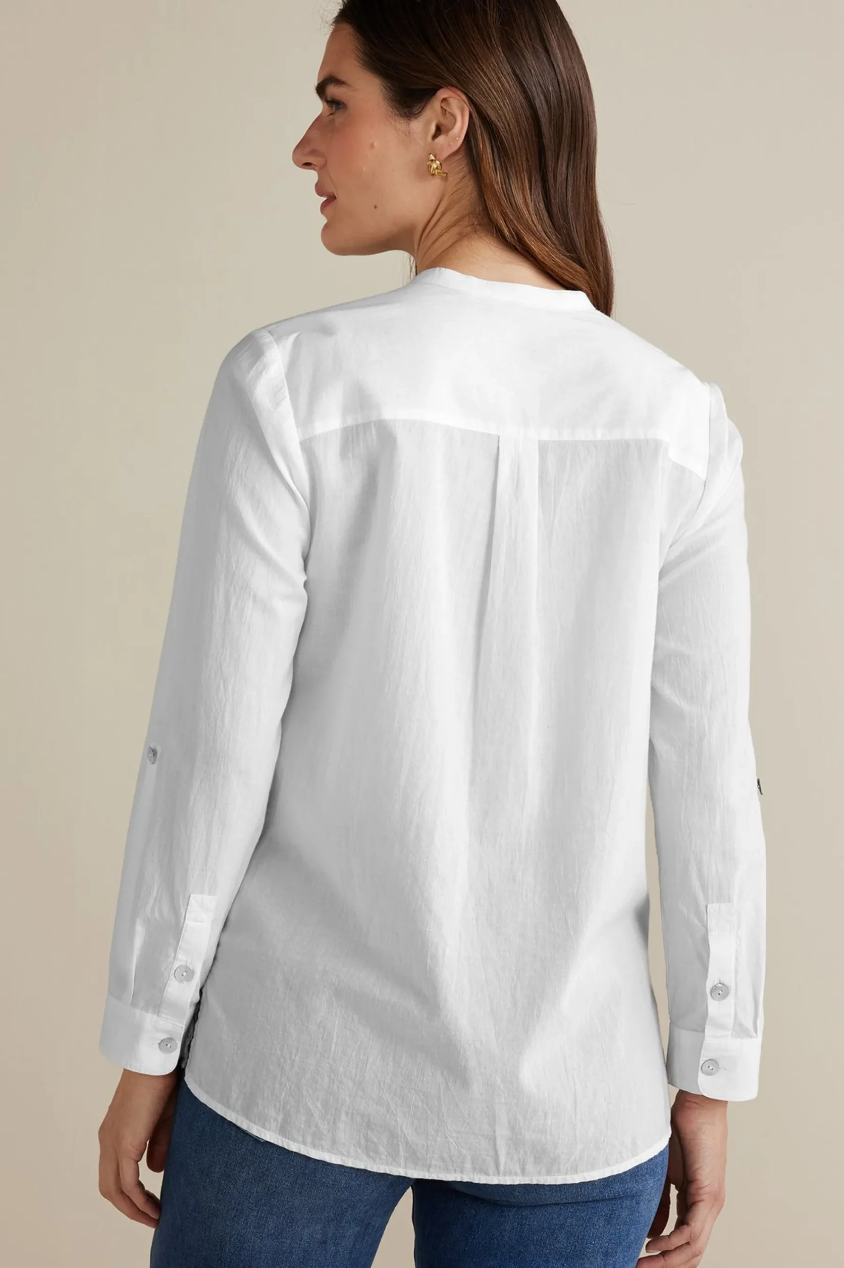 long sleeve|shirts-Soft Surroundings Eleanor Crochet Shirt White