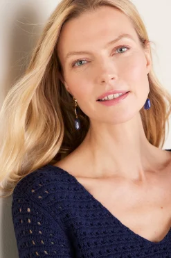 Sweaters & Cardigans|three quarter length-Soft Surroundings Estrella Sweater Navy
