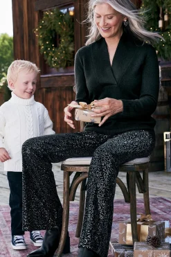 full length|bootcut-Soft Surroundings Eva Sequin Pants Black