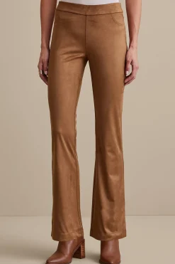 full length|bootcut-Soft Surroundings Faux Suede Bootcut Pants Black