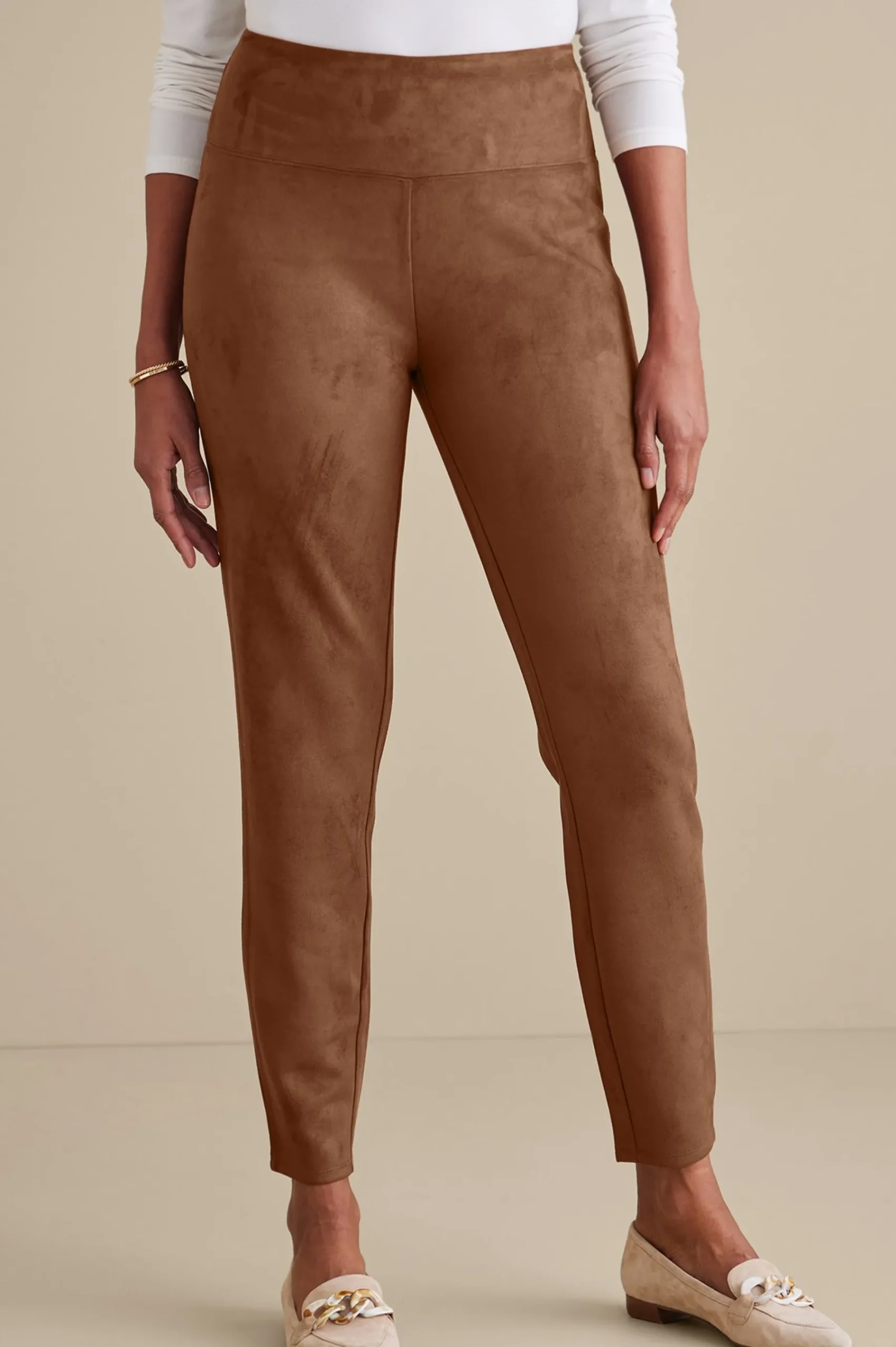 Everyday Styles|Leggings-Soft Surroundings Faux Suede Pull-On Leggings Black