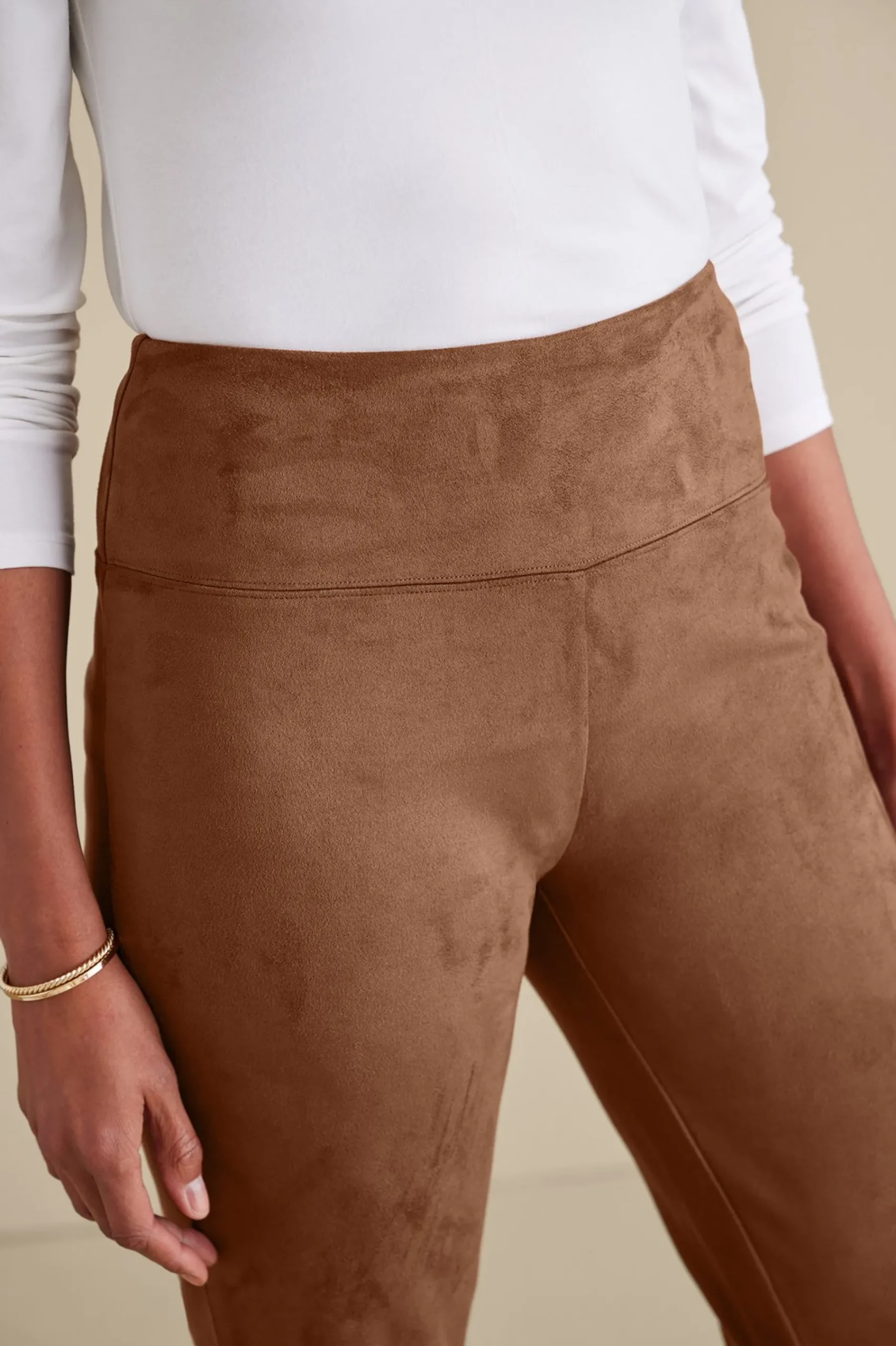 Everyday Styles|Leggings-Soft Surroundings Faux Suede Pull-On Leggings Black