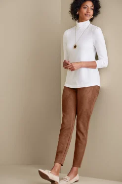Everyday Styles|Leggings-Soft Surroundings Faux Suede Pull-On Leggings Black