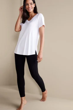 Leggings|full length-Soft Surroundings Fleece Lined Leggings Light Charcoal
