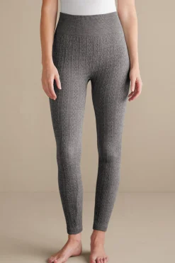 Leggings|full length-Soft Surroundings Fleece Lined Leggings Light Charcoal