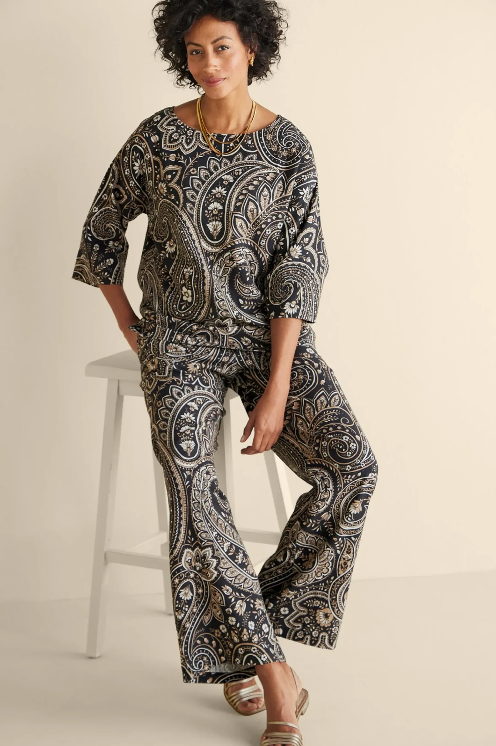 Vacation Shop|full length-Soft Surroundings Fleur Pants Global Paisley