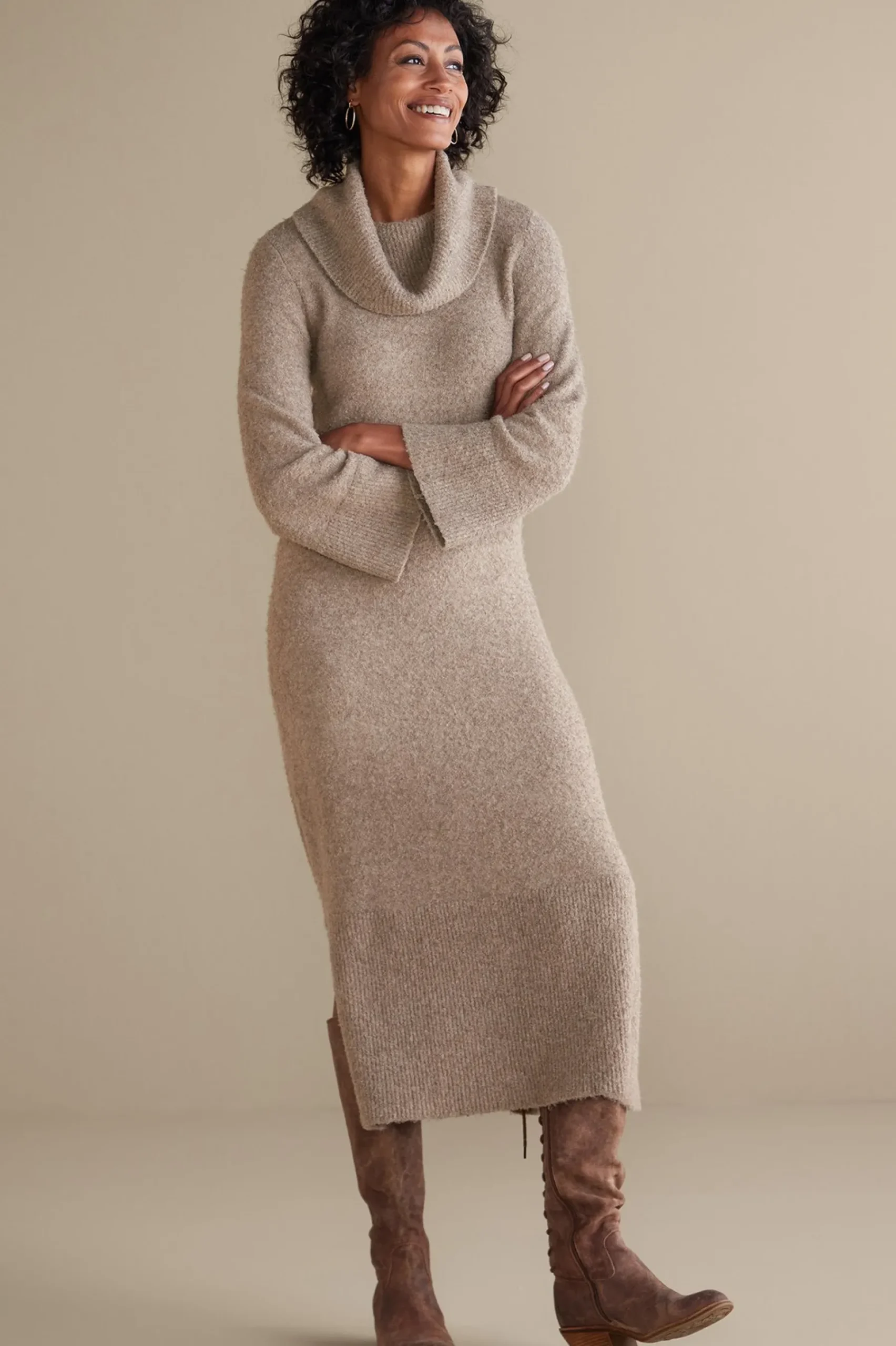 Feminine Flourish|Everyday Styles-Soft Surroundings Frances Dress Light Brown