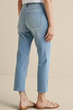 Feminine Flourish|Into The Blues-Soft Surroundings Gail Cropped Jeans Blue Mist Wash