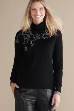 Everyday Styles|Sweaters & Cardigans-Soft Surroundings Genevieve Turtleneck Sweater Black