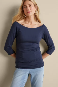 Into The Blues|Vacation Shop-Soft Surroundings Giada Top Navy