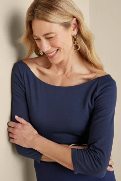 Into The Blues|Vacation Shop-Soft Surroundings Giada Top Navy