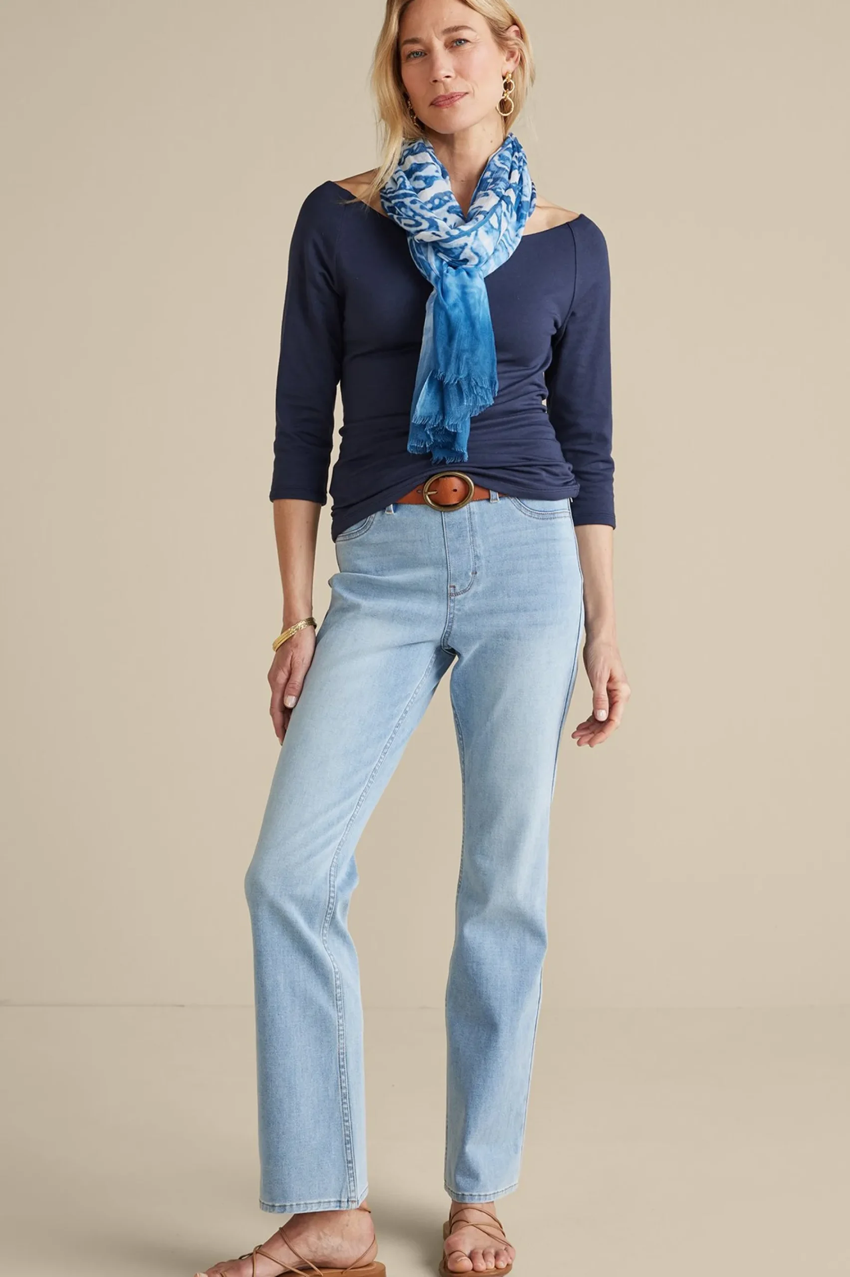 Into The Blues|Vacation Shop-Soft Surroundings Giada Top Navy