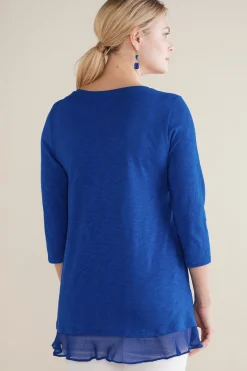 Feminine Flourish|three quarter length-Soft Surroundings Grace Top Rosey Red