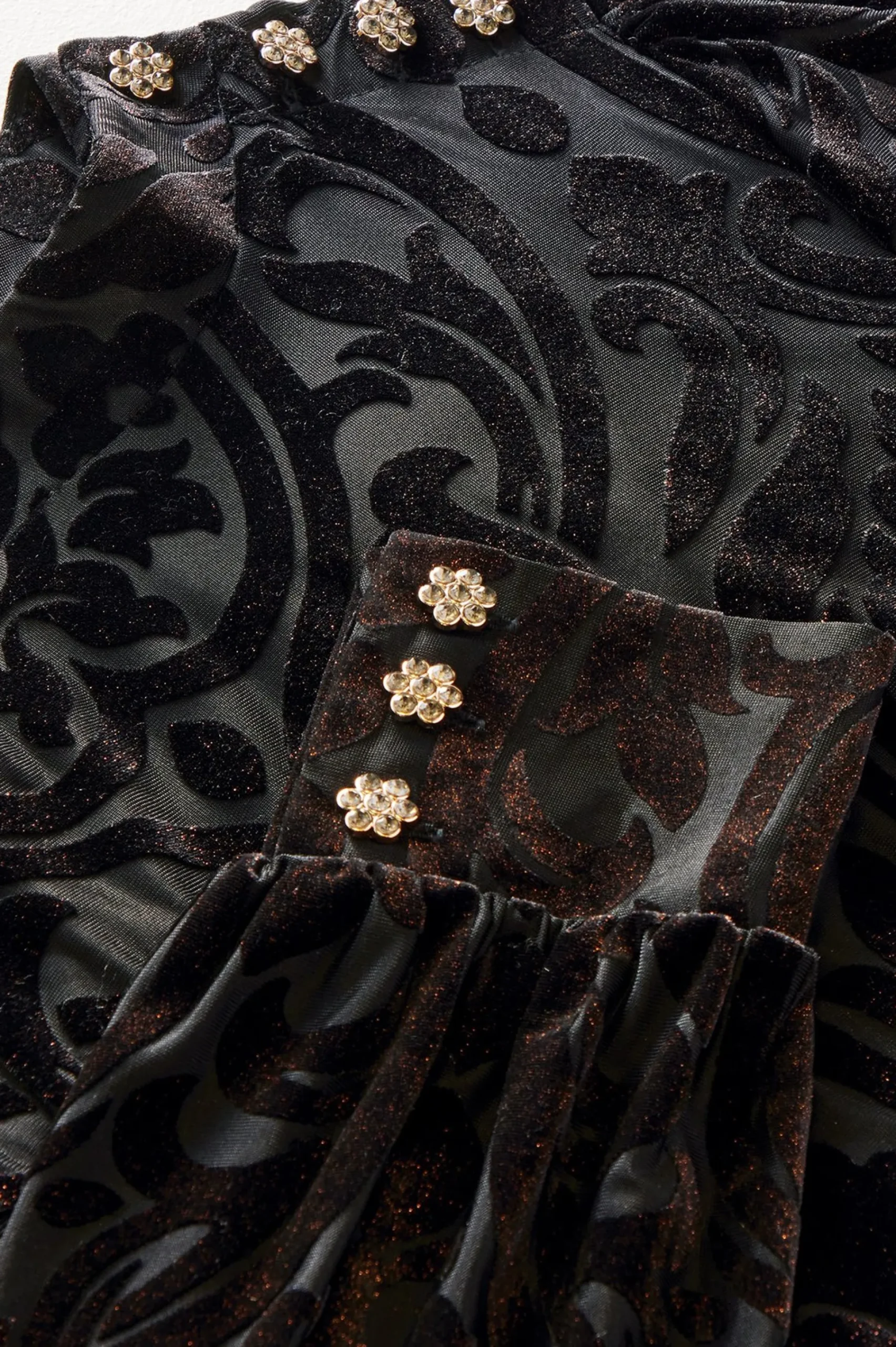EVelvet Styles|occasion dresses-Soft Surroundings Hadley Velvet Dress Black Abstract