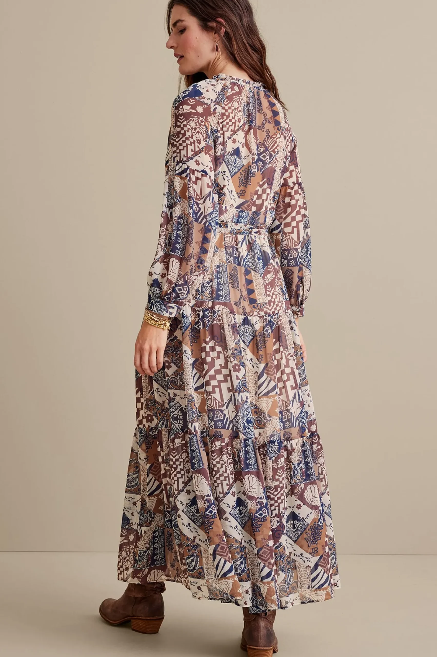 Feminine Flourish|between season-Soft Surroundings Hailey Dress Multi Patchwork