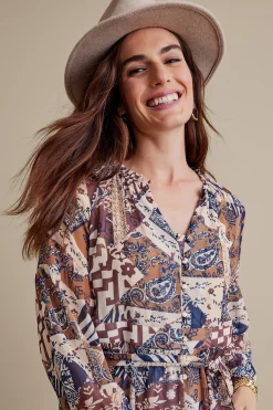 Feminine Flourish|between season-Soft Surroundings Hailey Dress Multi Patchwork