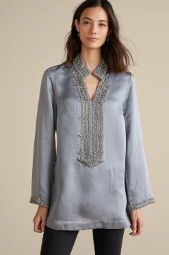 Global Artistry|long sleeve-Soft Surroundings Icon Colette Tunic Moroccan Embellishment