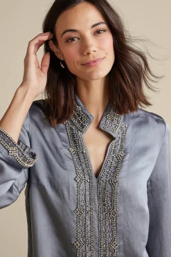 Global Artistry|long sleeve-Soft Surroundings Icon Colette Tunic Moroccan Embellishment
