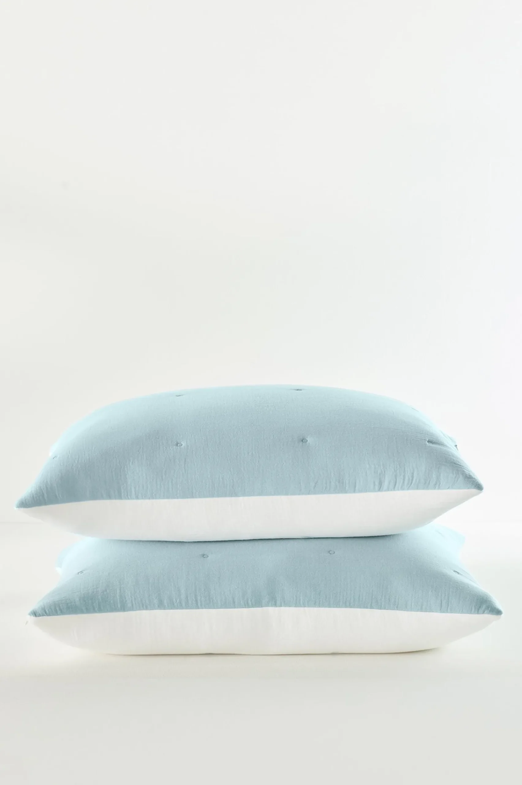 pillowcases & shams-Soft Surroundings Ivy May Reversible Gauze Sham Indigo & White