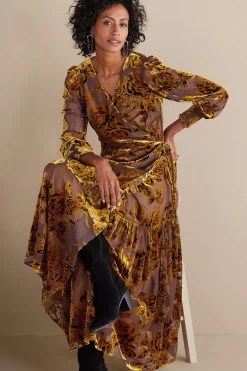 Feminine Flourish|EVelvet Styles-Soft Surroundings Jamila Velvet Dress Neutral Floral