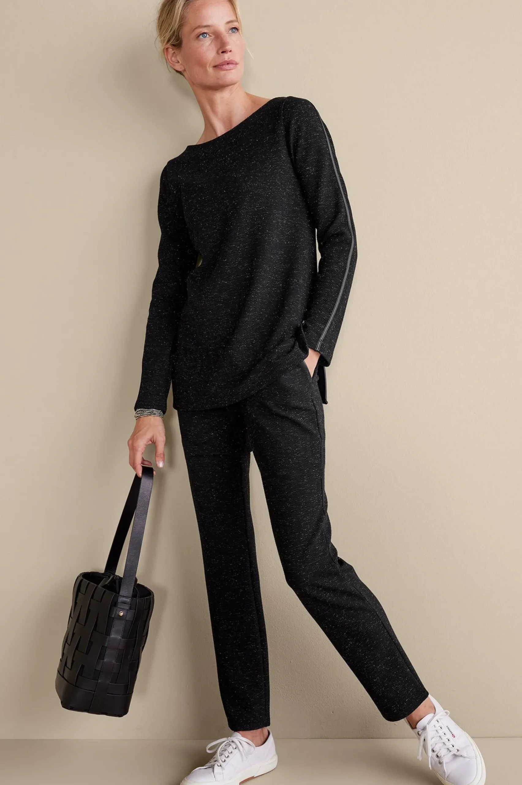 long sleeve|pullovers-Soft Surroundings Janae Top Black