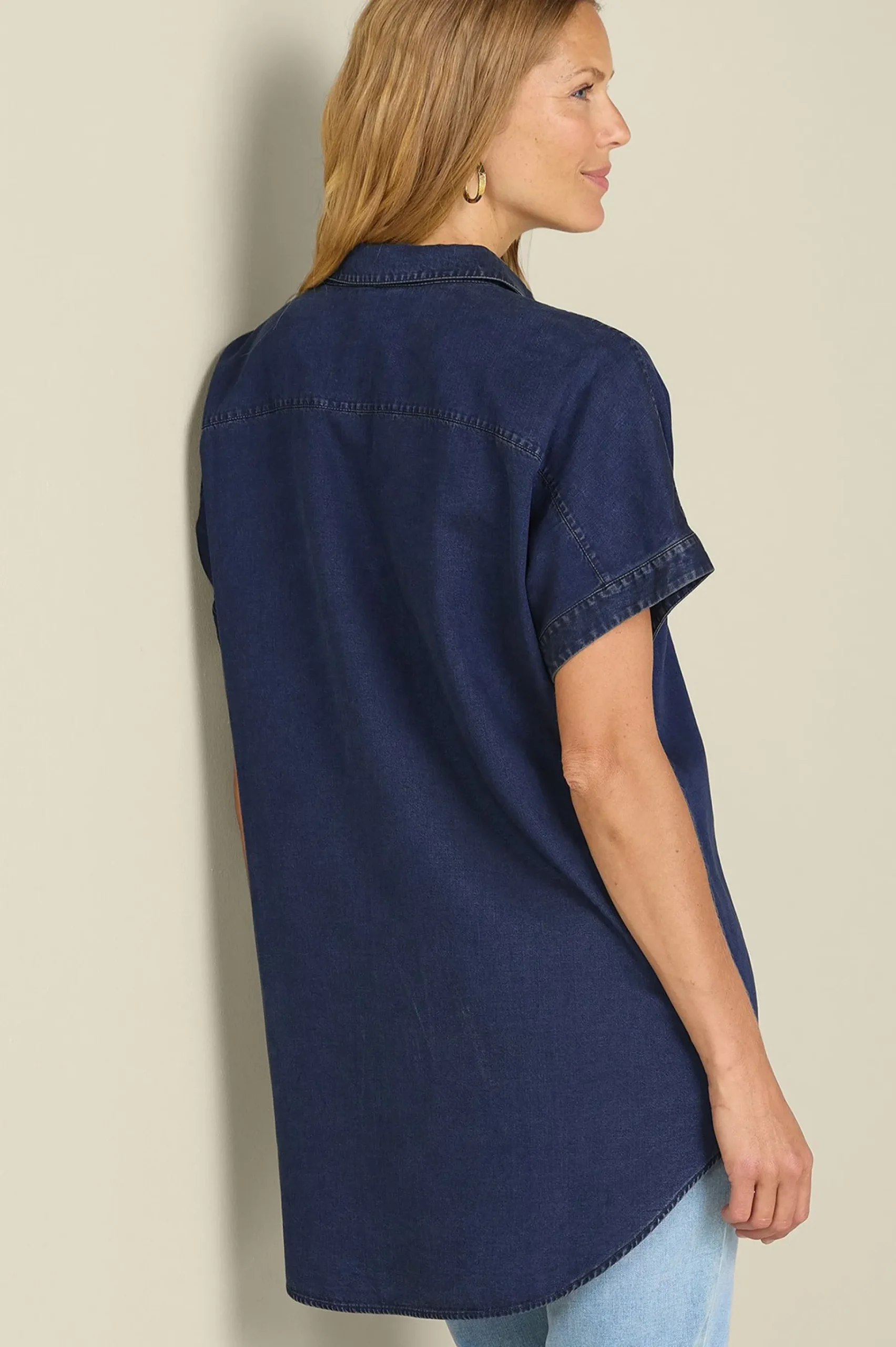 Everyday Styles|Vacation Shop-Soft Surroundings Je Veux TENCEL Shirt Light Chambray