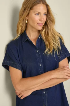Everyday Styles|Vacation Shop-Soft Surroundings Je Veux TENCEL Shirt Light Chambray
