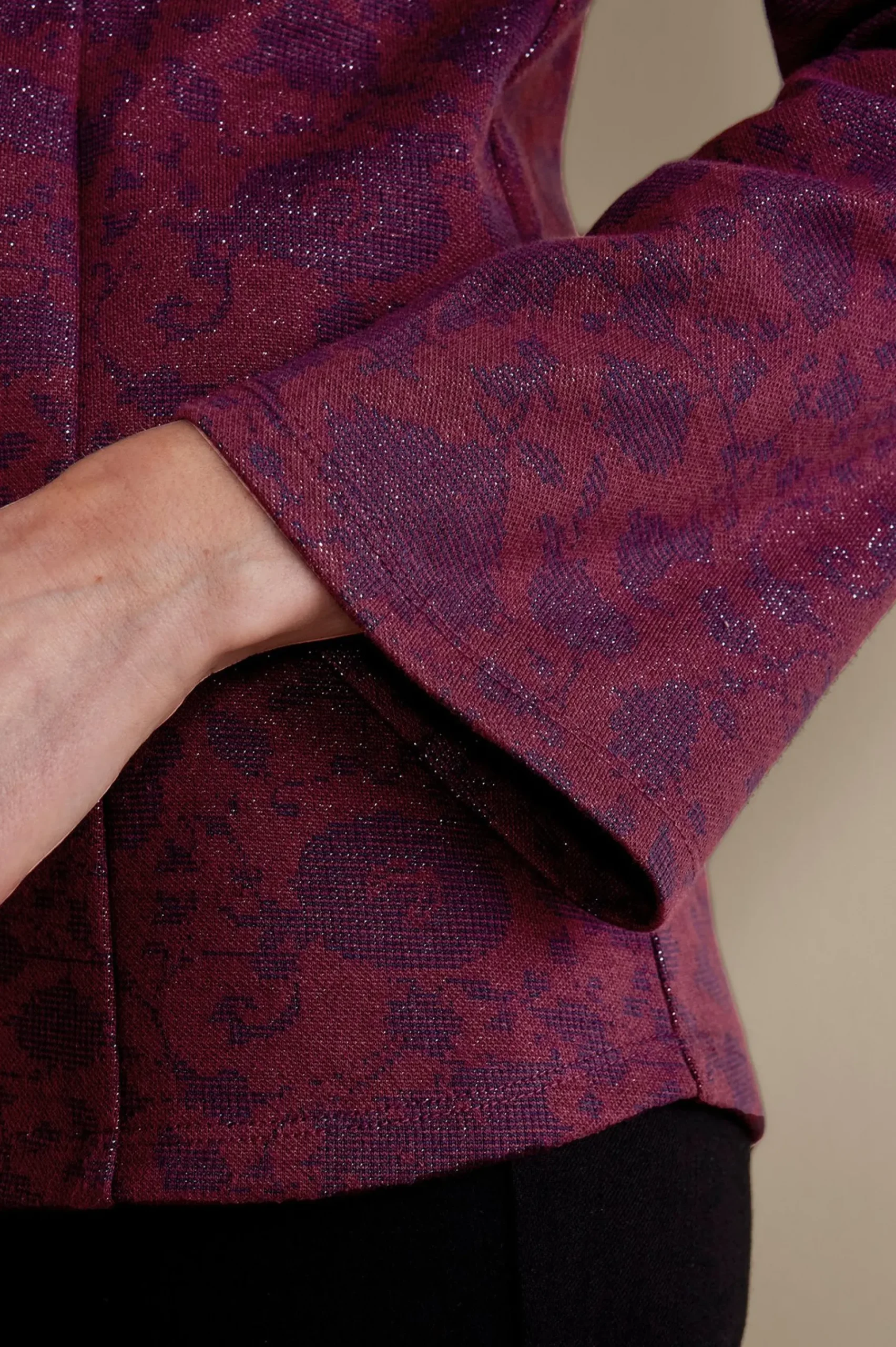 Feminine Flourish|long sleeve-Soft Surroundings Jeri Jacquard Top Multi Floral
