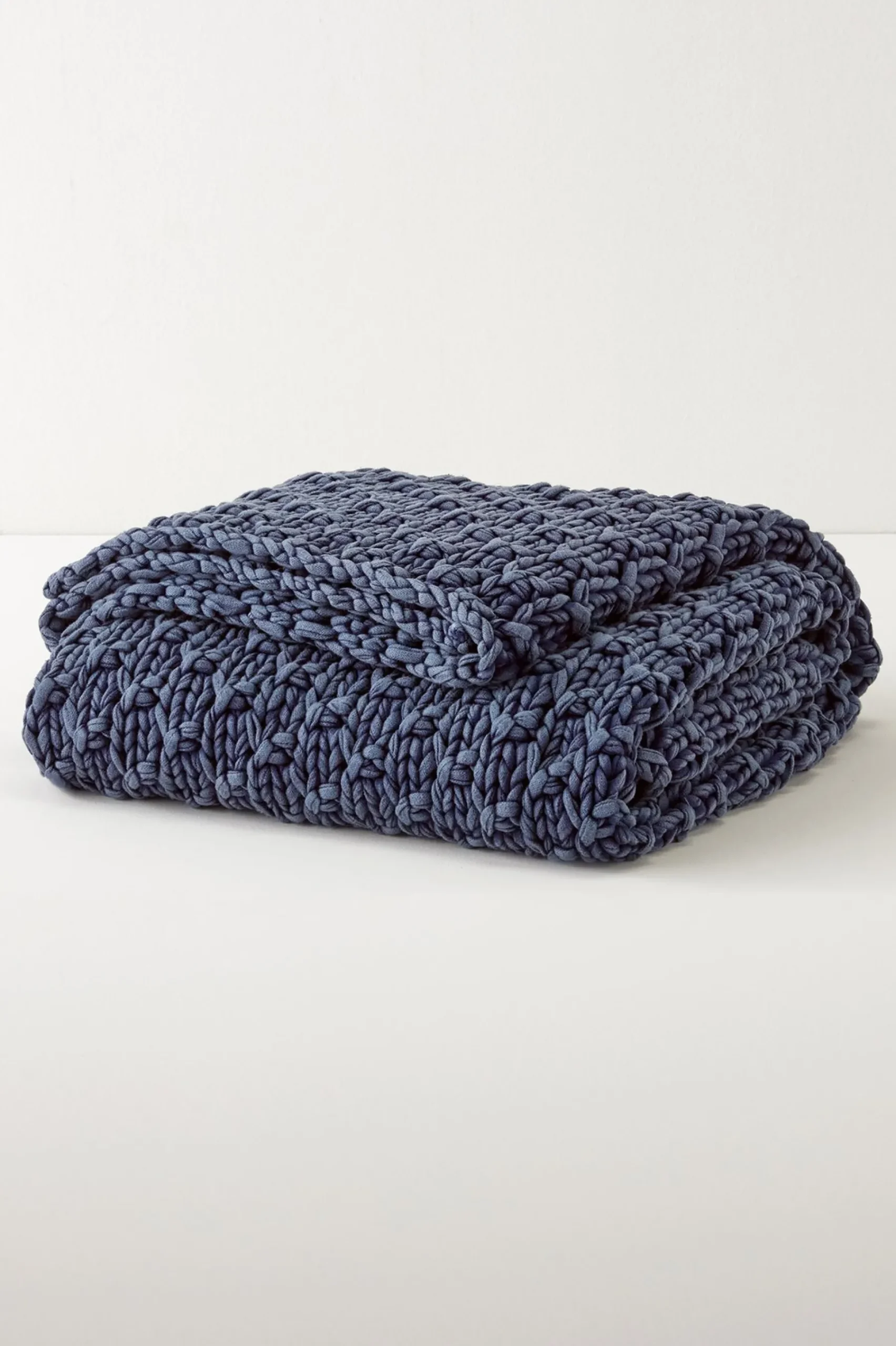 Throws|blankets & throws-Soft Surroundings Kali Knit Throw Indigo