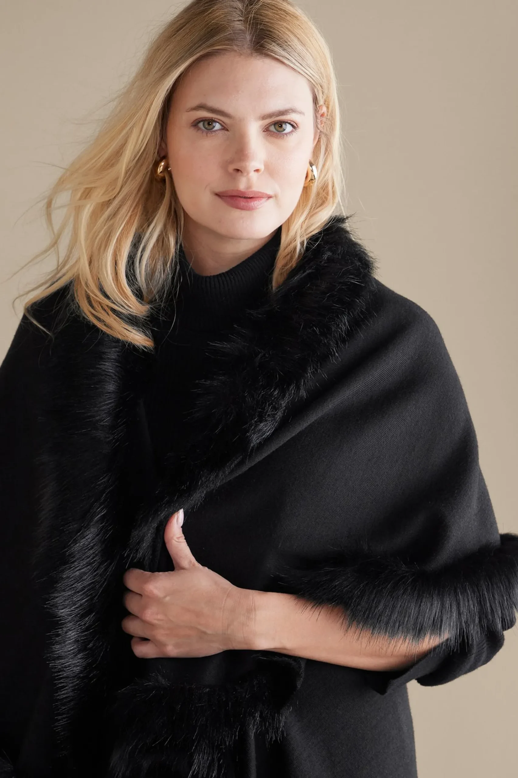Scarves & Wraps-Soft Surroundings Kamaria Wrap Black