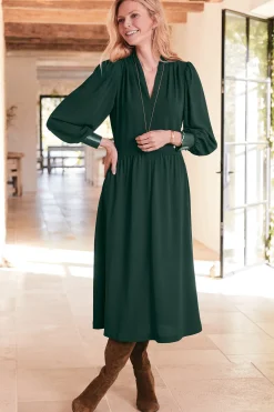 forever favorites|work to play-Soft Surroundings Katrina Dress Jewel Green