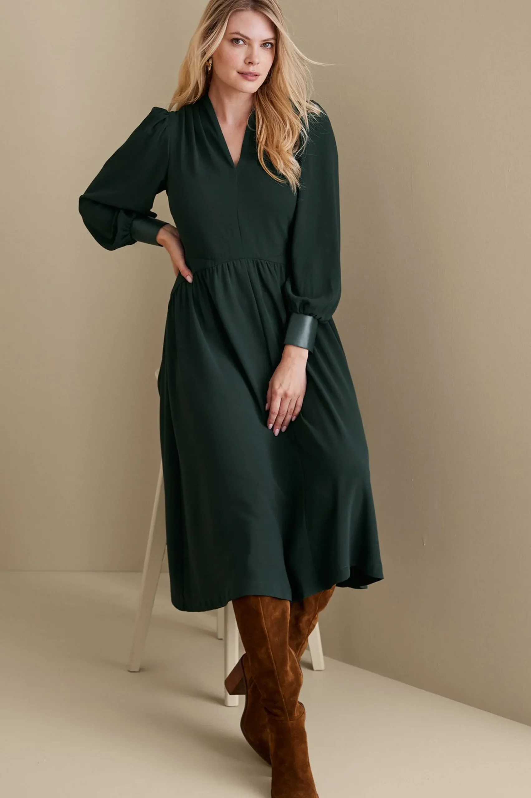 forever favorites|work to play-Soft Surroundings Katrina Dress Jewel Green