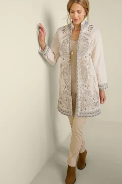 Feminine Flourish|Wear Now Styles-Soft Surroundings Kerala Embellished Natural Jacket Natural Seed