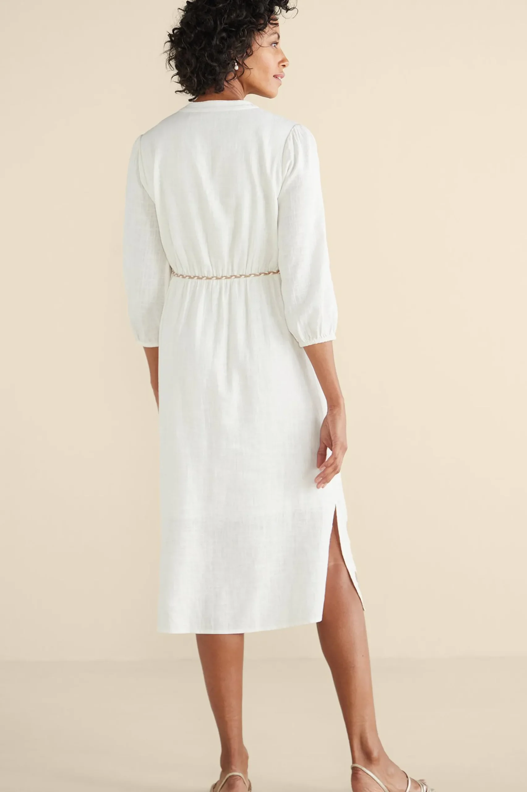 Feminine Flourish|Vacation Shop-Soft Surroundings Kimora Embroidered Midi Dress Ivory Pearl
