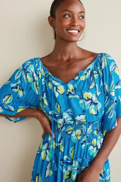 cover ups-Soft Surroundings La Blanca Fiji Coverup Dress Ocean