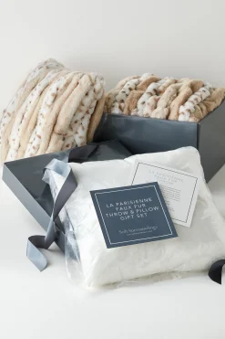 pillows|blankets & throws-Soft Surroundings La Parisienne Gift Box Bundle Ivory