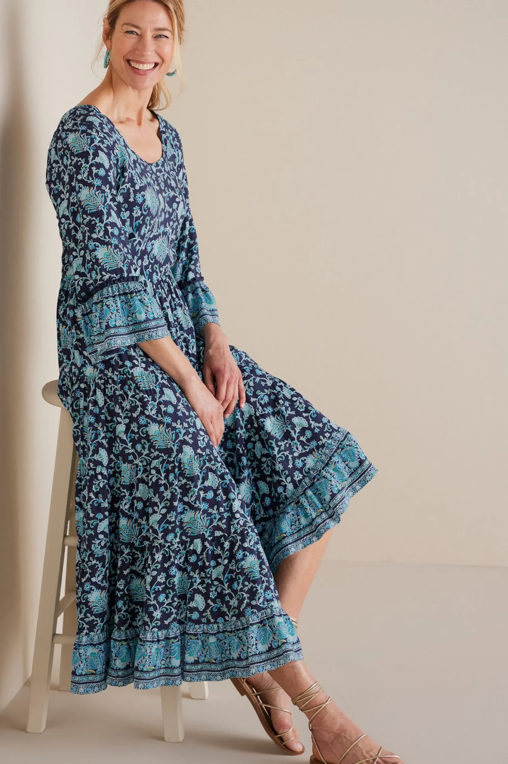 Feminine Flourish|forever favorites-Soft Surroundings Lily Midi Dress Maroon Sketched Botanicals