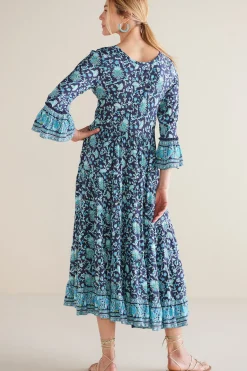Feminine Flourish|forever favorites-Soft Surroundings Lily Midi Dress Maroon Sketched Botanicals