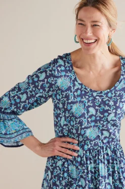 Feminine Flourish|forever favorites-Soft Surroundings Lily Midi Dress Maroon Sketched Botanicals