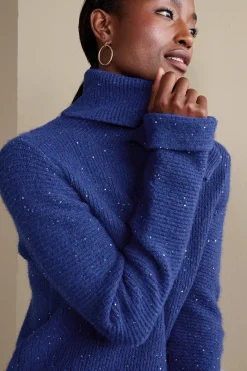 Into The Blues|Sweaters & Cardigans-Soft Surroundings Linley Sequin Sweater Sapphire