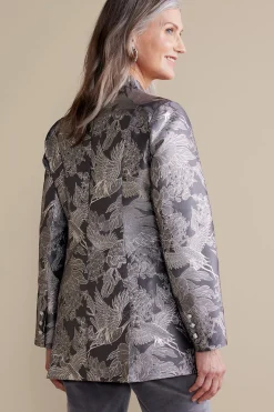 Global Artistry|Jackets & Coats-Soft Surroundings Lismore Jacquard Jacket Gray Tapestry