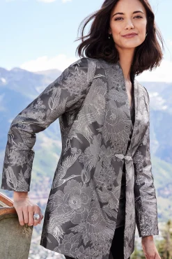 Global Artistry|Jackets & Coats-Soft Surroundings Lismore Jacquard Jacket Gray Tapestry