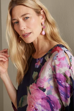 Into The Blues|Vacation Shop-Soft Surroundings Lizette Top Marseille Floral Exploded